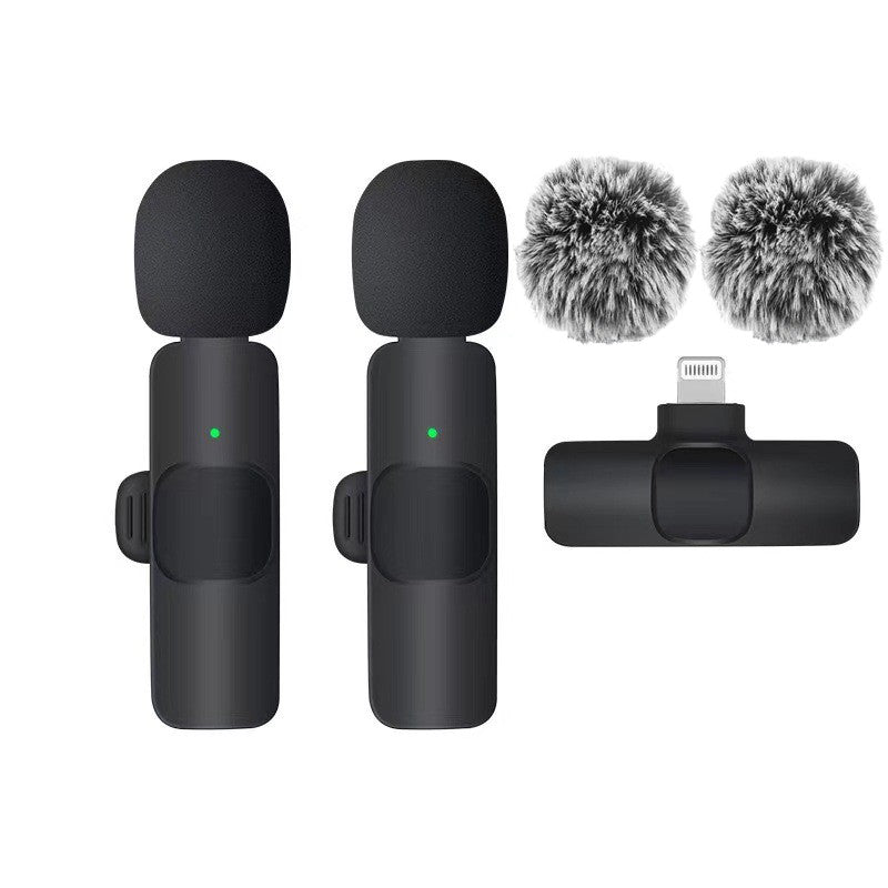Microfone de Lapela Sem Fio Basix Gravação de Áudio Mini Microfone de Lã Substituível à Prova de Vento para iPhone 16 Gravar Vlog YouTube