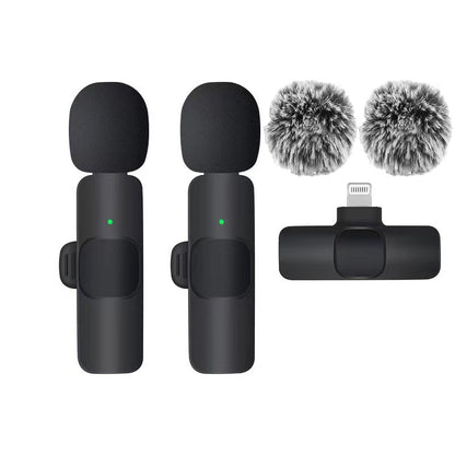 Microfone de Lapela Sem Fio Basix Gravação de Áudio Mini Microfone de Lã Substituível à Prova de Vento para iPhone 16 Gravar Vlog YouTube