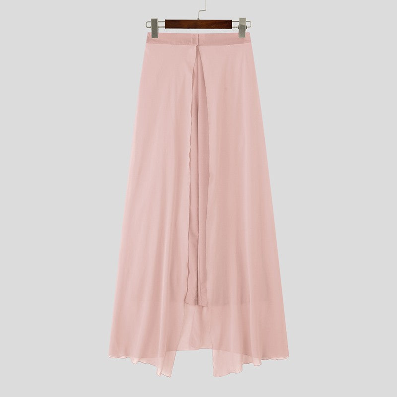 INCERUN Men's Pants Patchwork Elastic Waist Loose Casual Long Trousers Men Streetwear 2025 Fashion Male Irregular Pants S-5XL