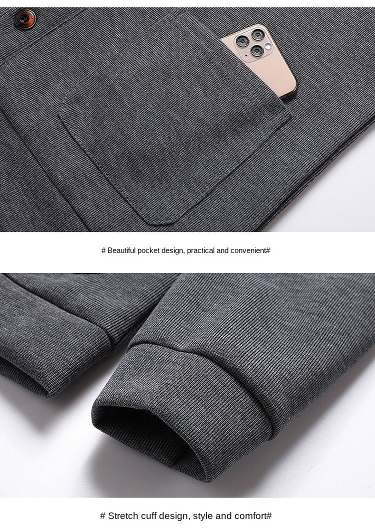 2024 Spring and Autumn New V-neck Cardigan Jacket for Men's Loose Knitted Casual Outdoor Versatile Jacket