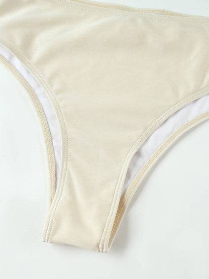 2025 Summer 3 Piece Bikini Sets Strapless Bikini Top With Half Long Skirt Cover ups Beach Wear Female Biquini Bathing Suit K210