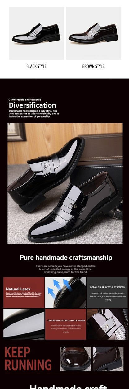 Leather Shoes for Men Wedding Formal Oxfords Business Casual Office Work Shoes for Men Classic Luxury Pointy Men's Dress Shoes