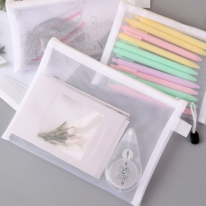 Mesh Zipper File Bag Toy storage bag building block puzzle sub-package bag children  zipper transparent finishing storage box