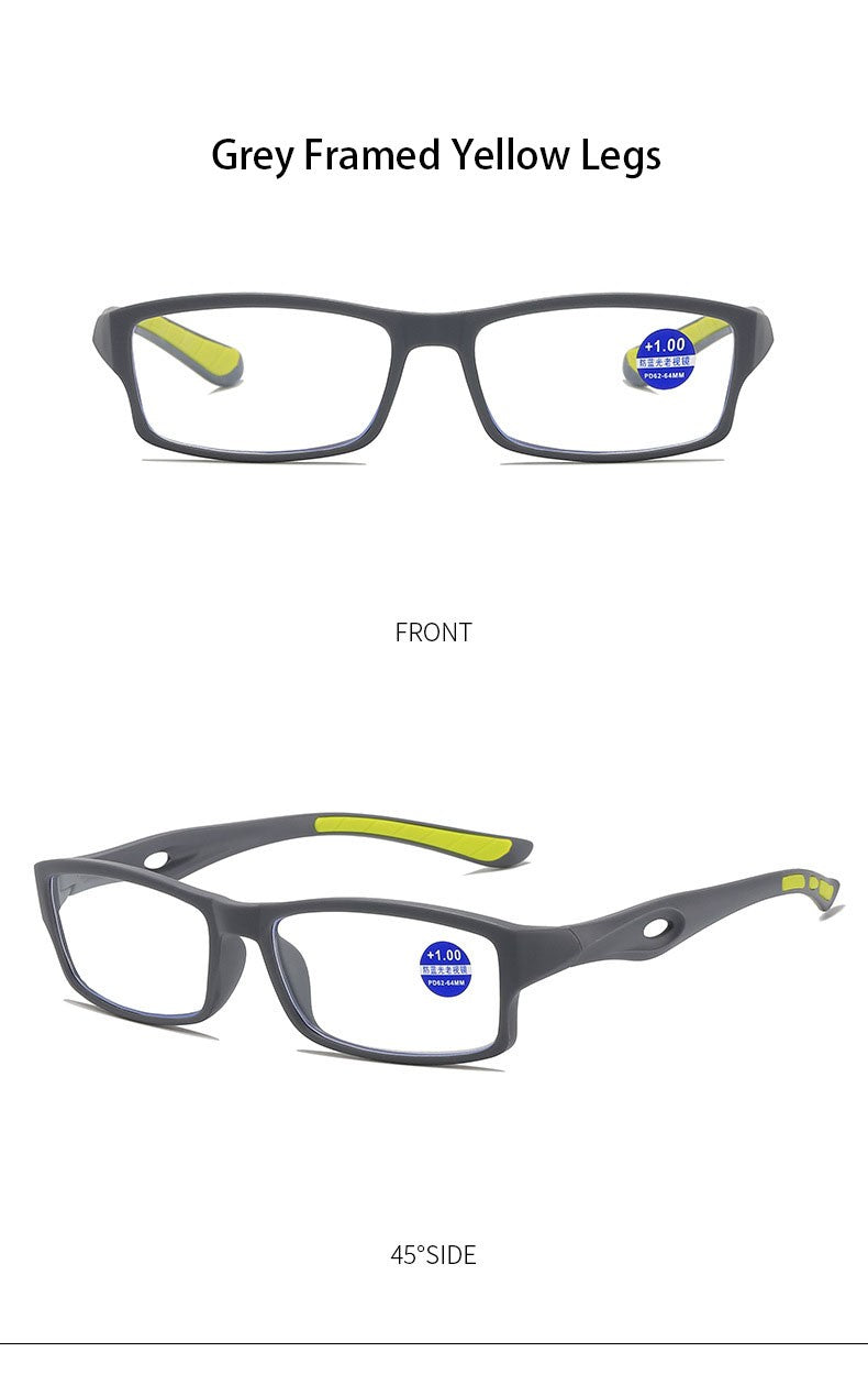 Fashion Reading Glasses Man Sport Non-Slip Anti Blue Light Women Style High Definition Computer Eyeglass+1.0+2.0+3.0+4.0