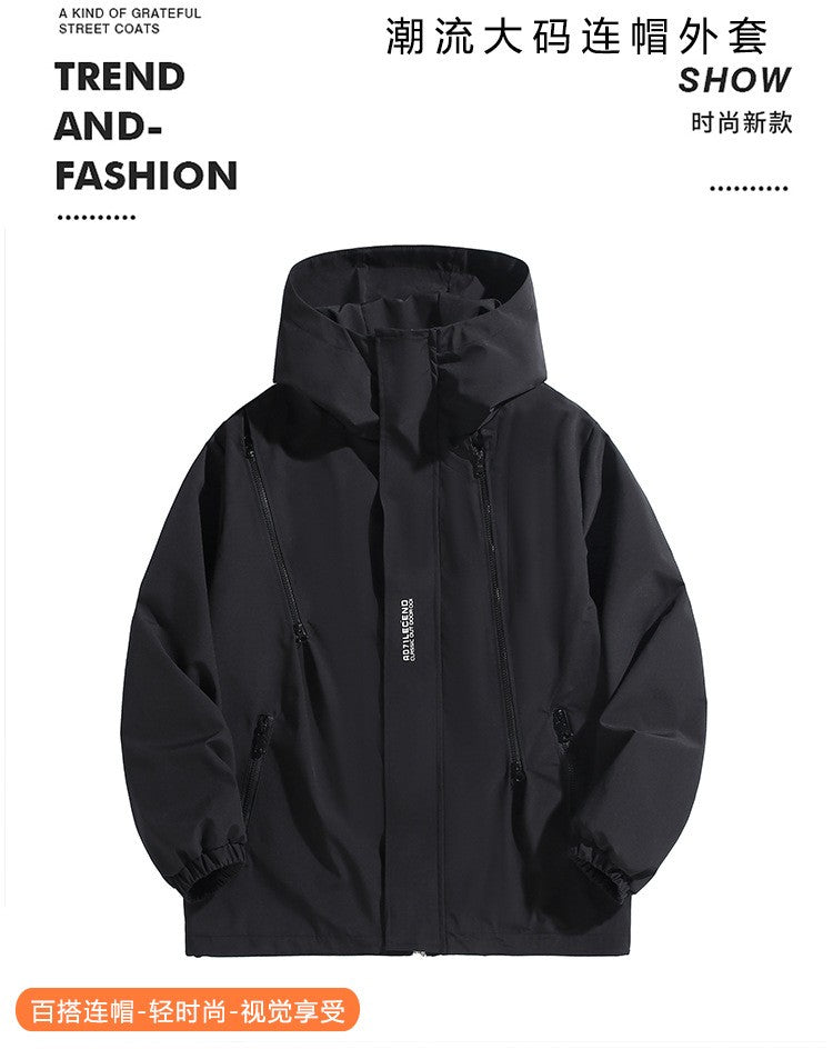 Big Size 12XL Bomber Jacket Men Hooded Zipper Windbreaker Male Fishing Waterproof Windproof Windshield Outerwear Large Plus Fat