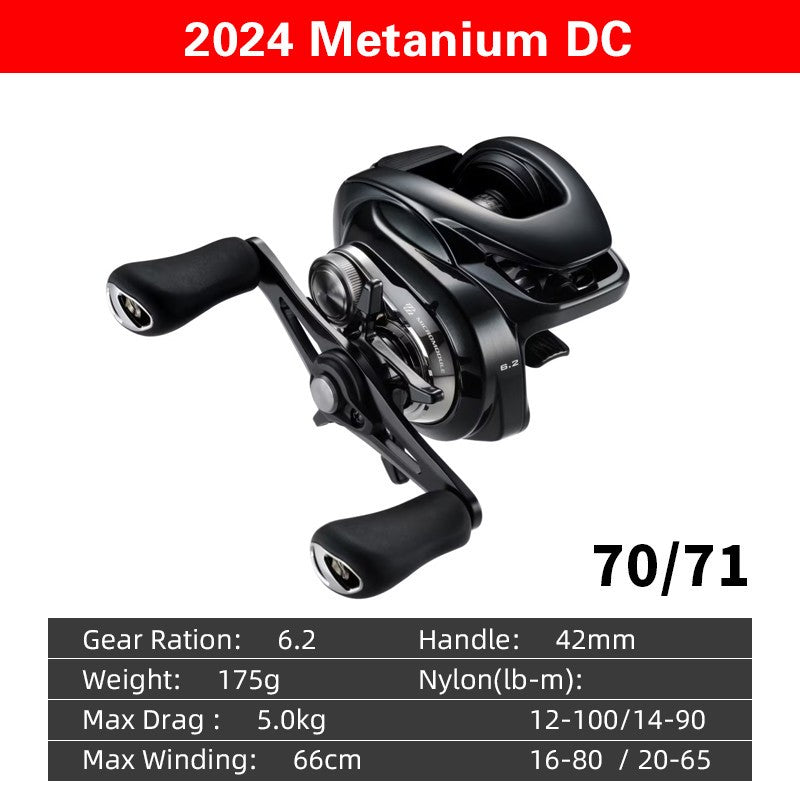 2024 SHIMANO Metanium DC Low Profile Fishing Baitcaste Reel 6.2:1/7.1:1/8.1:1 10+1BB 175g MGL SPOOL