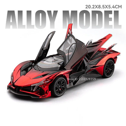 1:24 Apollo EVO Miniatura Carro Esportivo de Brinquedo Liga Fundido Som Luz Portas Abertas Fricção Supercarro Presentes para Crianças