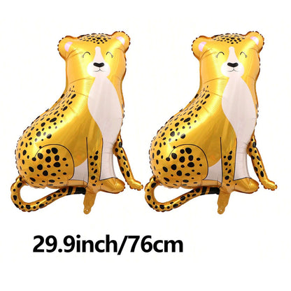 Cartoon Animal Aluminum Foil Balloon Giraffe Lion Monkey Balloon Jungle Zoo Theme Party Kidsren's Birthday Holiday Decoration