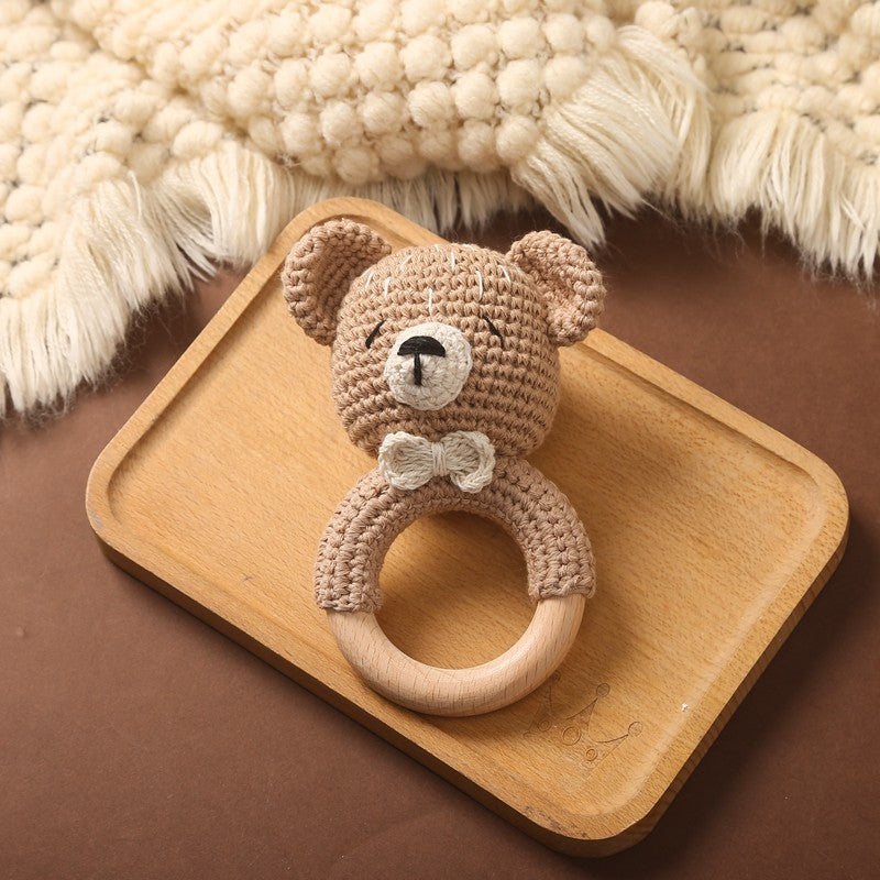 Brinquedos de Crochê para Bebês Chocalho de Animal Desenho Animado Chocalhos Musicais para Bebês Chocalho de Dentista Kawaii Brinquedo de Bebê 0-12 Meses Brinquedos Montessori