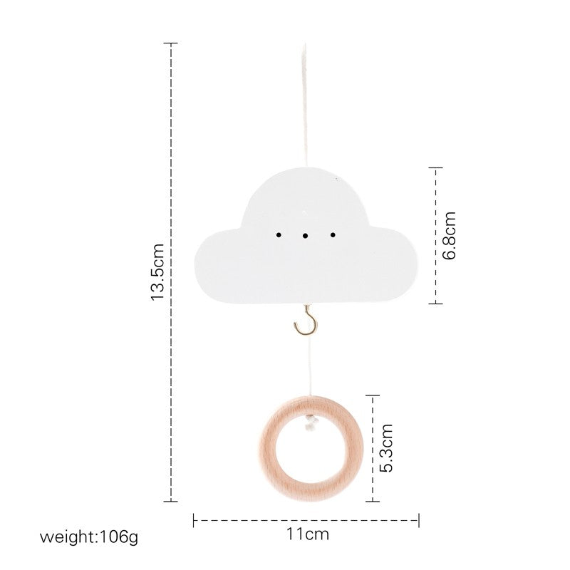 Baby Wooden Bed Bell Cartoon Rabbit Mobile Hanging Rattles Toy Hanger Crib Mobile Bed Bell Wood Toy Holder Arm Bracket Kid Gifts