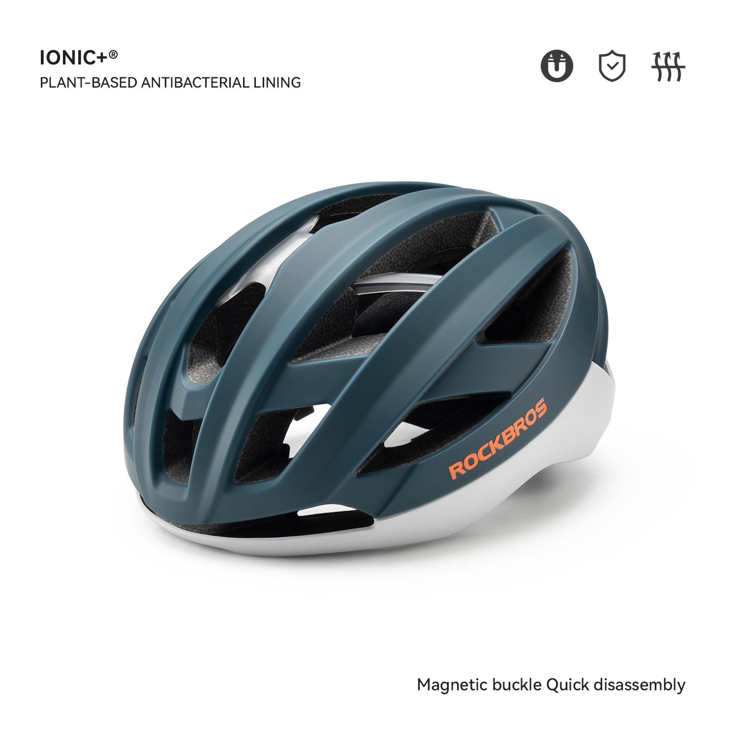 Capacete de Ciclismo ROCKBROS Leve Respirável Antibacteriano Integrado Ajustável com Fivela Magnética Capacete de Segurança