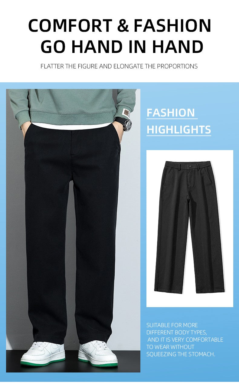 Mens Lyocell Straight Loose Elastic Waist Jeans 2025 Autumn Winter Fashion Brand Comfortable Versatile Pants Plus Size 5XL