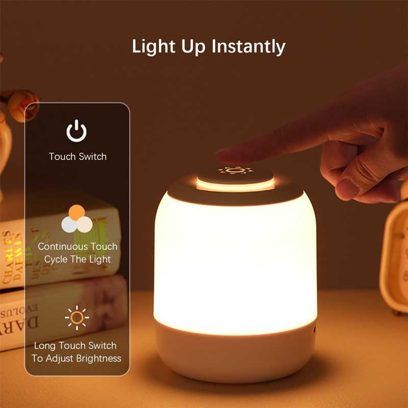LED Night Lights, Adjustable Brightness USB Rechargeable Table Lamp for Kitchen Bedroom Garage Bedroom Bedside Camping Decor