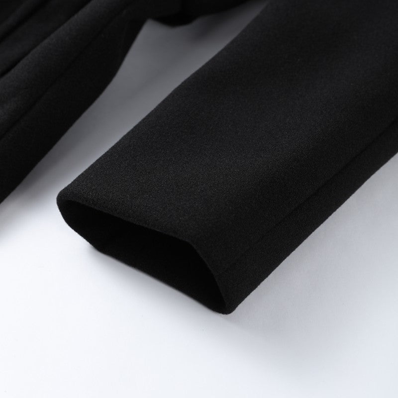 Elegant Faux Fur Lace Up Woolen Coat Women Shawl Collar Belted Waist Full Sleeve Coats Female Autumn Winter Fashion Lady Outwear