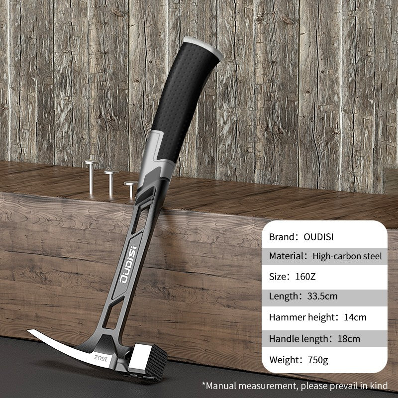 Martelo de Garra Multifunções Magnético Antiderrapante e À Prova de Choque, Ferramenta Manual de Aço, Martelo Automático para Marcenaria com Sucção de Pregos