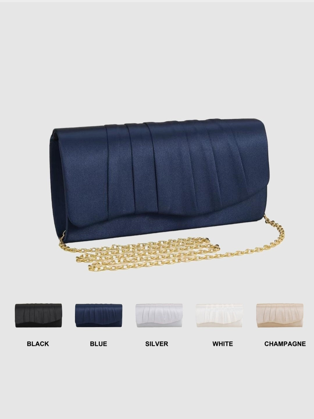 Ladies Dinner Bag Pleated Solid Color Clutch Party Dinner Wedding Light Luxury Envelope Evening Bag for Prom, Dinner/Banquet