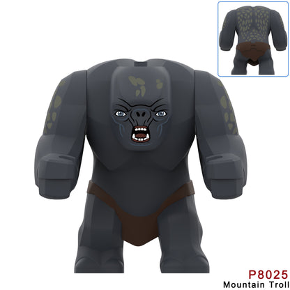 Medieval Cave Troll Building Blocks Weathered Rust Armor Rich Accessories Large Posable Brick Figure Fantasy Collectible Toy