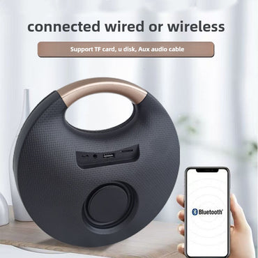 Handle Design Wireless Bluetooth Speaker Fabric Portable Sound Box AUX/TF Card/USB Support for Outdoor Travel Desktop Xmas Gifts