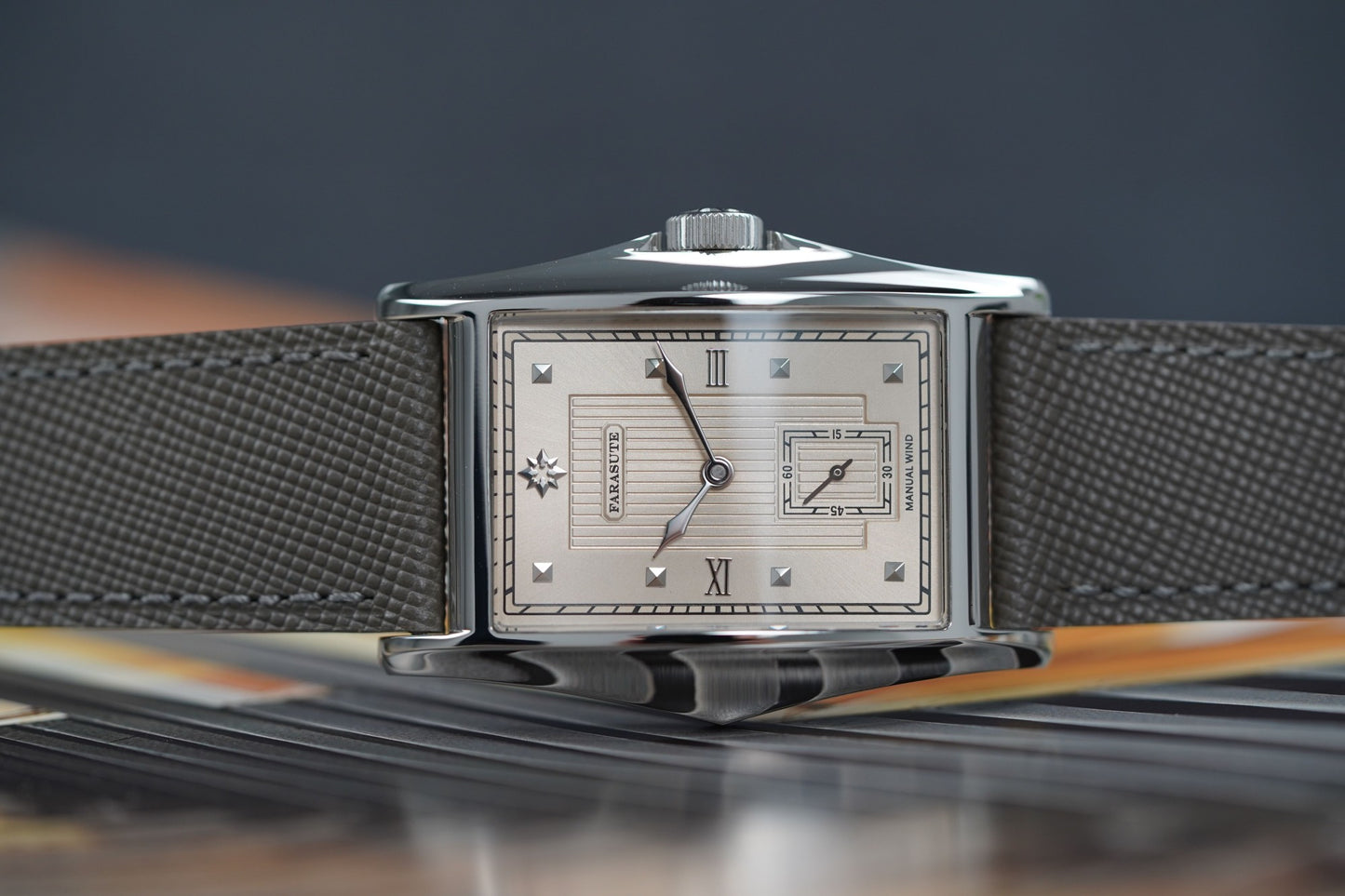 FARASUTE Creative Manual Square Customized Mechanical Movement Watch Men Luxury Sapphire Glass Small Second Wristwatches reloj