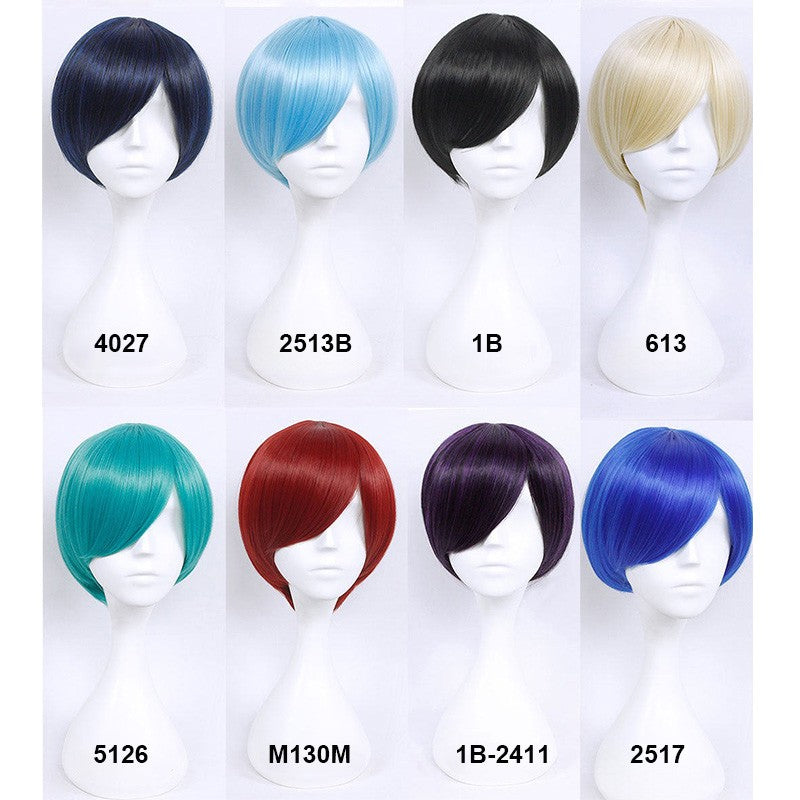 Peruca curta sintética Snoya 30cm roxo azul vermelho amarelo fibra de alta temperatura Peruca para festa a fantasia Cosplay 23 cores