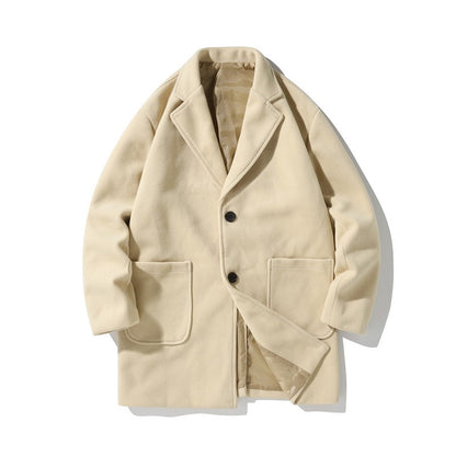 VERSMA Japanese Trendy Causal Vintage Winter Thick Wool Trench Coat Men Autumn Oversized Long Sleeve Male Overcoat Plus Size 5XL