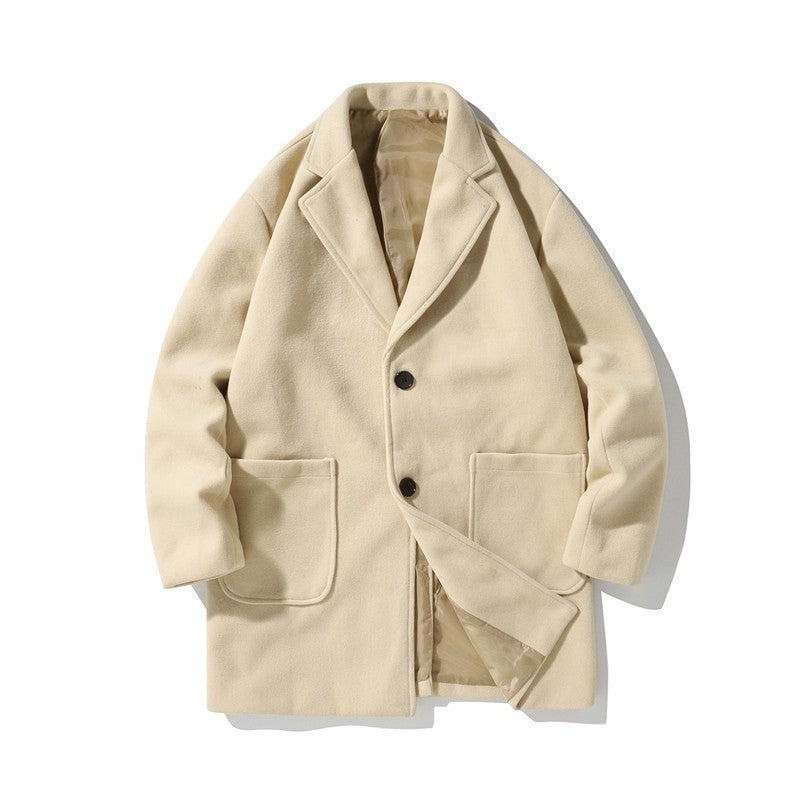 VERSMA Japanese Trendy Causal Vintage Winter Thick Wool Trench Coat Men Autumn Oversized Long Sleeve Male Overcoat Plus Size 5XL