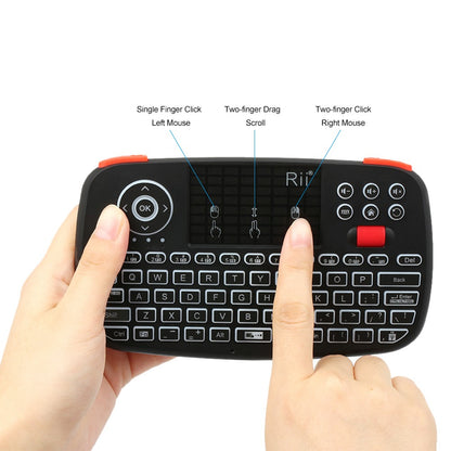 Teclado Sem Fio Bluetooth Rii i4 Mini Com Touchpad 2.4GHz Retroiluminado Mouse Controle Remoto Para Windows Android TV Box Smart TV