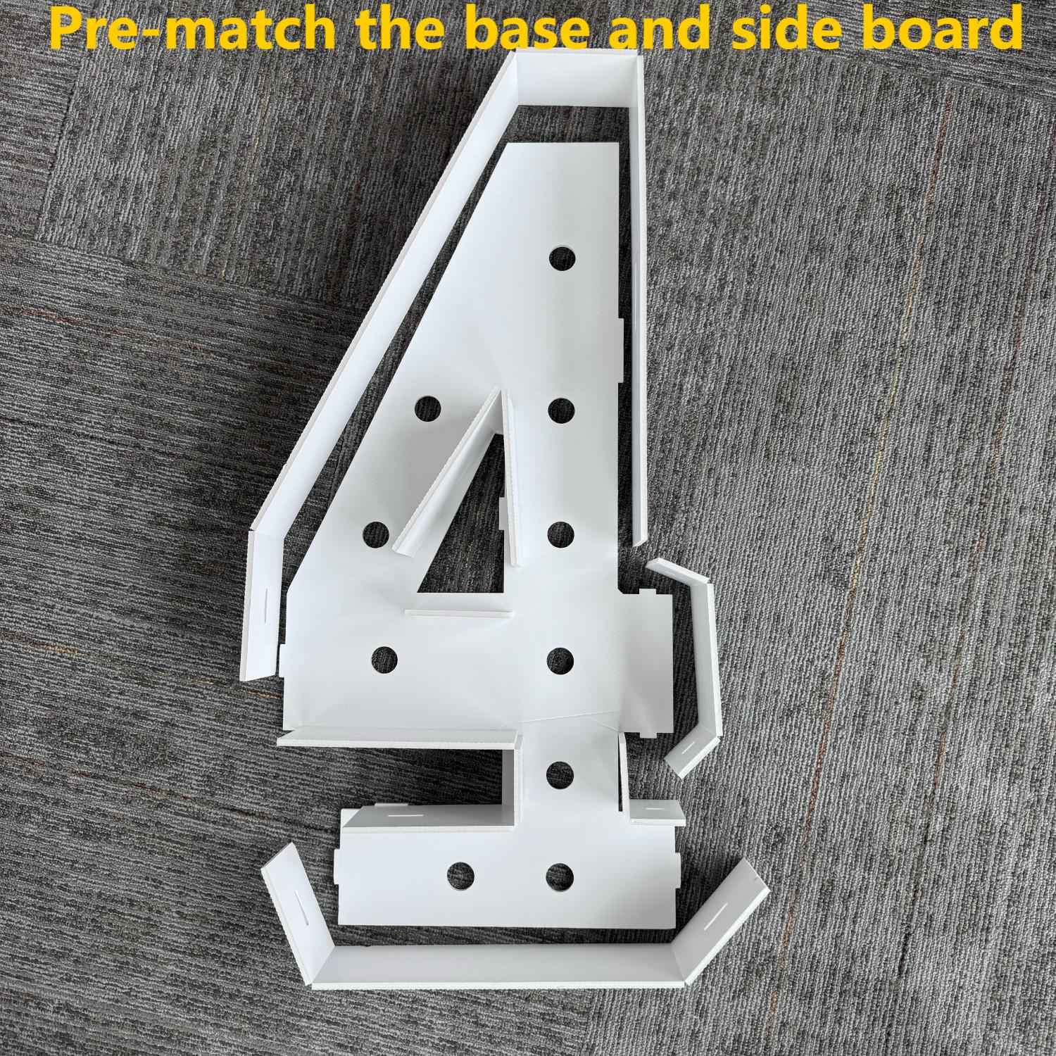 1/2 Pc 73cm/28.7inch Light Up Digital Marquee Frame White Lights KT Board Number 0-9 KT Board With Bracket Party Decorative