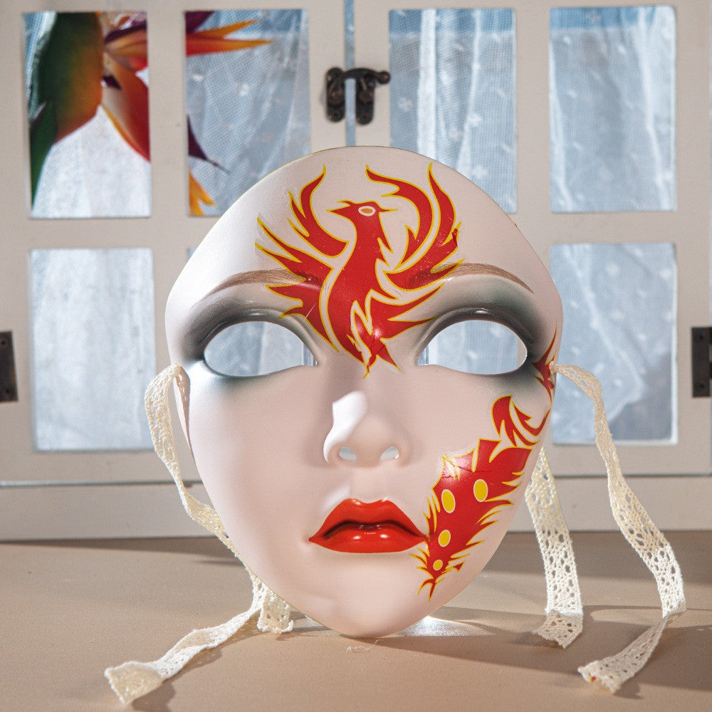 Beautiful Woman Mask Full Face Chinese Ancient Style DIY Hand-painted Decor for Masquerade Party Props Hanfu Costume Accessories