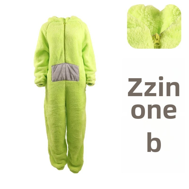 Adorable Baby Antenna Winter Pajamas Adult Children Boys Girls Cartoon Home Clothes Overalls Sleepwear for Teenage Girls