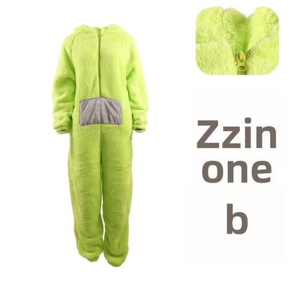 Adorable Baby Antenna Winter Pajamas Adult Children Boys Girls Cartoon Home Clothes Overalls Sleepwear for Teenage Girls