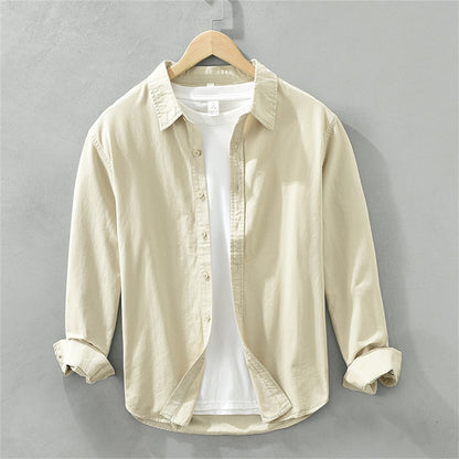 Mens long sleeve regular shirt Multi-color cotton plain shirt for Young men work tops Autumn men's clothing loose casual shirts