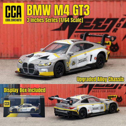 CCA 1/64 Carrinho de Brinquedo Diecast Com Caixa de Exibição GULF BMW Volkswagen Lamborghini Chevrolet Ford Rodas Livres Coleção Miniatura