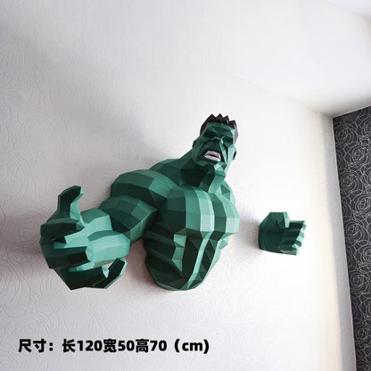 Homem Aranha Super Heróis Deadpool 3D Papercraft Modelo Escultura Faça Você Mesmo Hulk Brinquedos Artesanais Decoração de Casa Decorações de Parede de Corredor