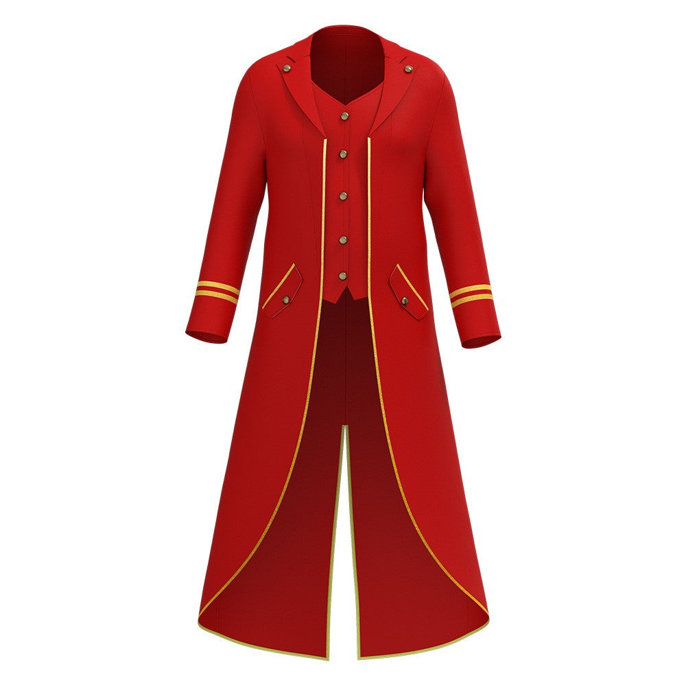 Halloween Performance Costume Medieval Retro Mid-Length Tailcoat Gothic Steampunk Coat
