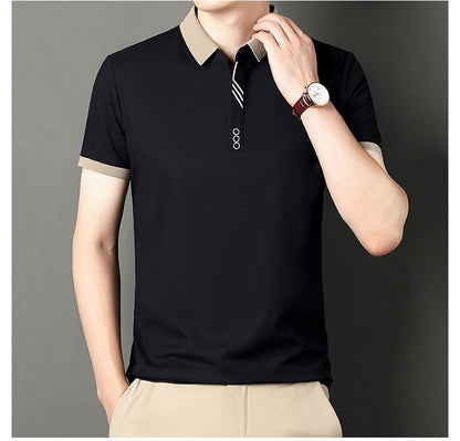 High quality short sleeve men's POLO shirt summer fashionable stripe design soft golf top comfortable ventilate casual T-shirt