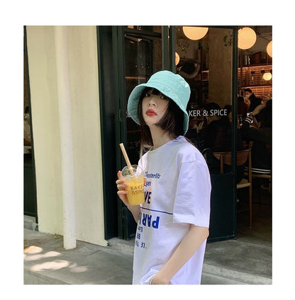 Korean style Hat Women's Summer Face Slimming Sunshade Hat Casual Cotton bucket Cap ????? ?? ?????? ???????
