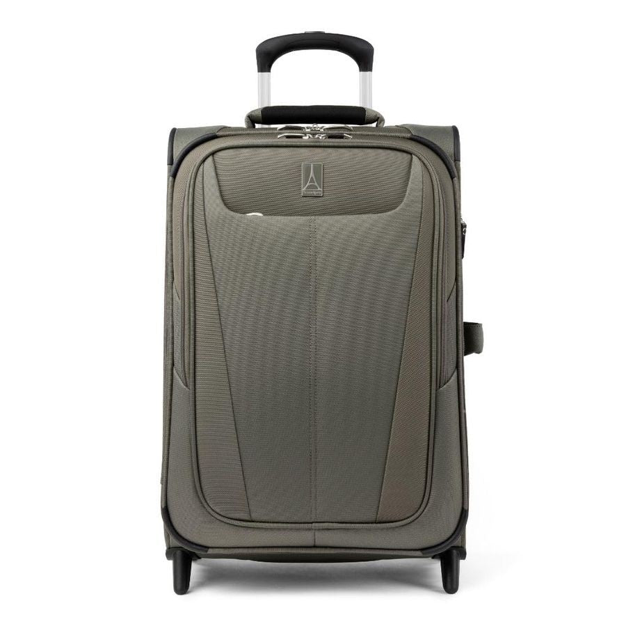 5 Softside Expandable Upright 2 Wheel Carryon Luggage, Lightweight, 22Inch Slate Green