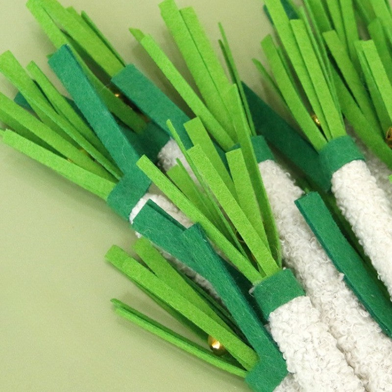 1 unidade de brinquedo de gato de madeira Sky Liao, cebolinha, vegetal simulado, resistente a mordidas, autoestimulante, moedor de dentes, para provocar gatos e animais de estimação