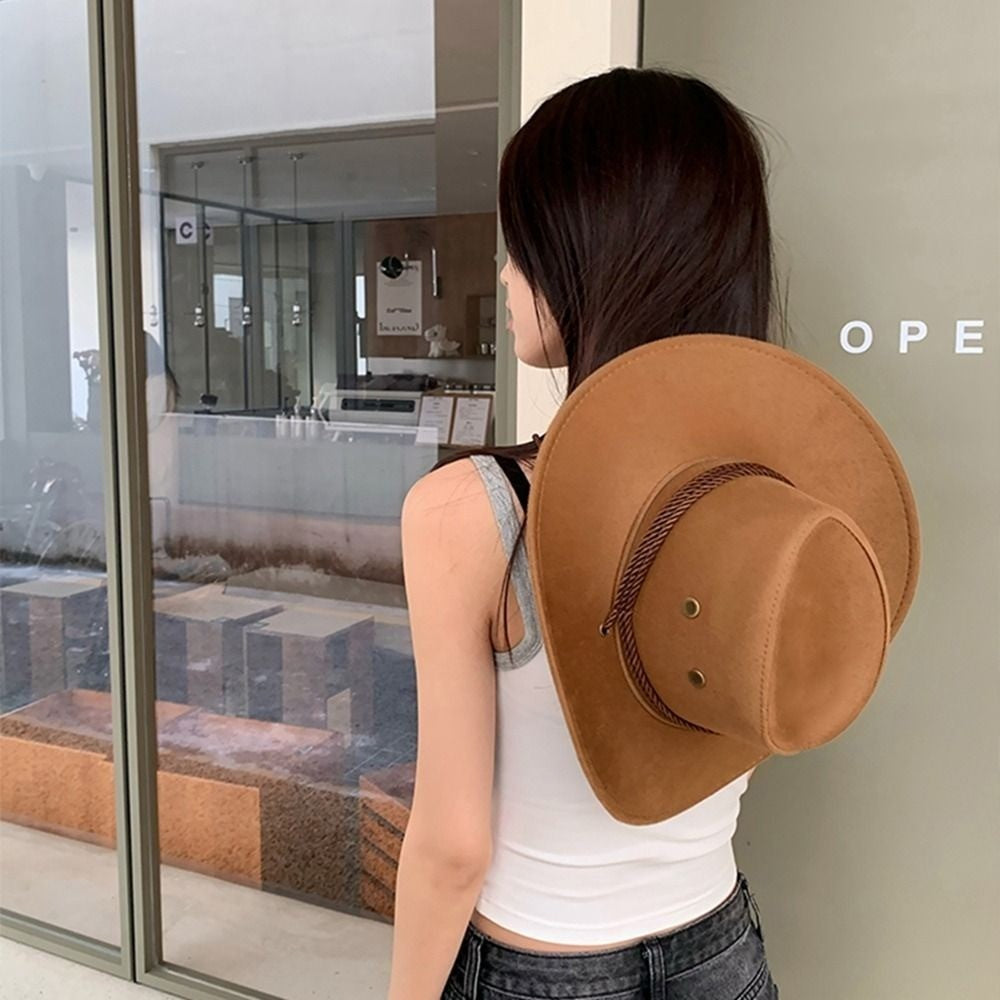 Casual Wide Brim Western Cowboy Hat Knight Hat Beach Cap Summer Sun Hat Visor Cap Cycling Cap Sunscreen Cap Travel