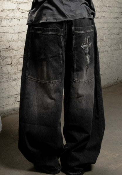 American Retro Harajuku Bgaay Jeans Men Vintage Streetwear Trousers Trendy Hip-hop Punk Y2K High-waisted Straight Pants Women