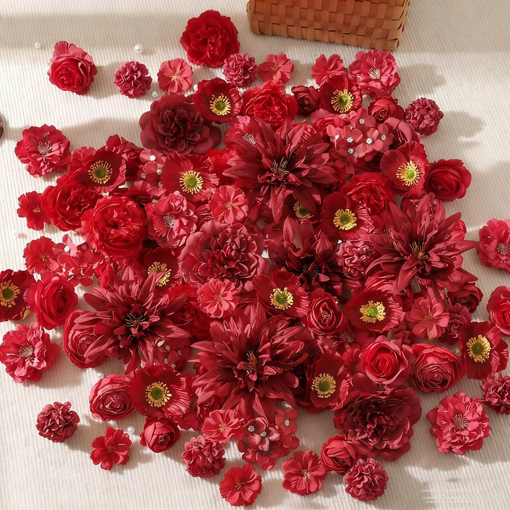 15/50Pcs Mix Artificial Flowers Head Rose Fake Flower for Home Room Decor Wedding Marriage Decoration Bride Craft Gift Accessory