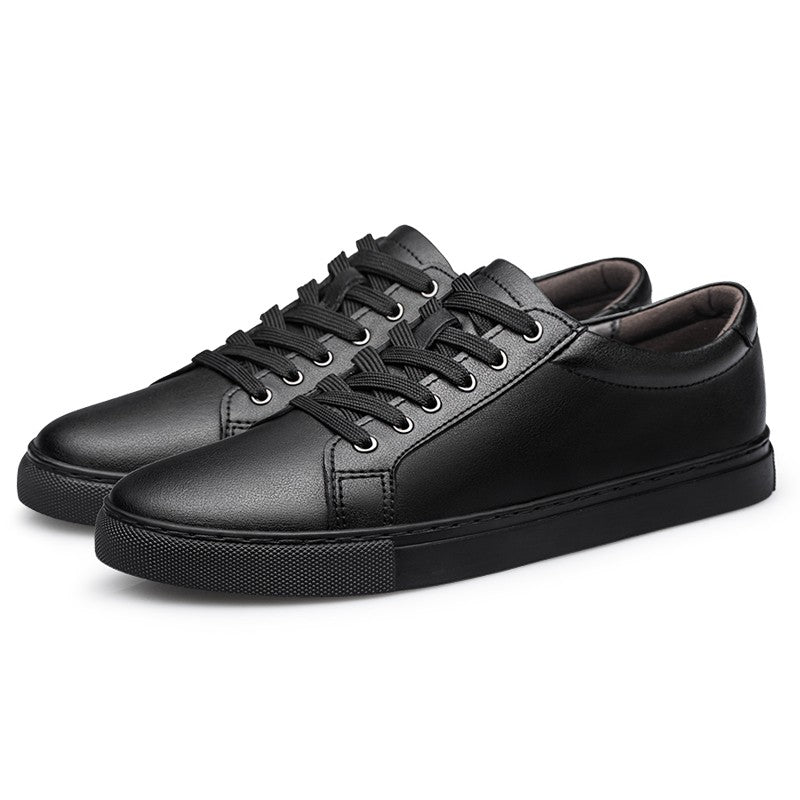 New Sneakers Men Shoes Genuine Leather Mens Casual Shoes Flat Male Footwear Fashion Black White Shoes Tenis Masculino Skateboard