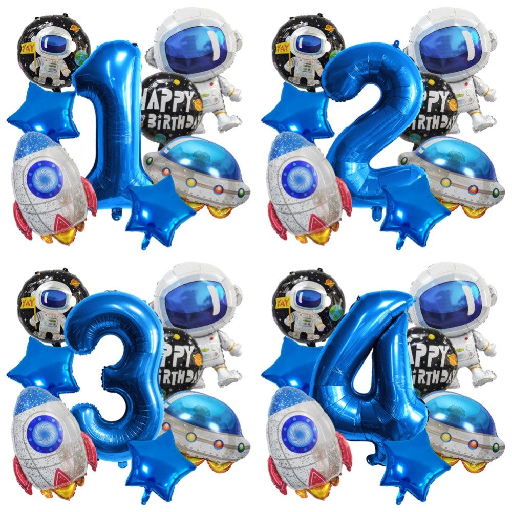 Astronaut Balloon Set Rocket Aluminum Film Balloon Children's Birthday Decoration Astronaut Decoration Supplies