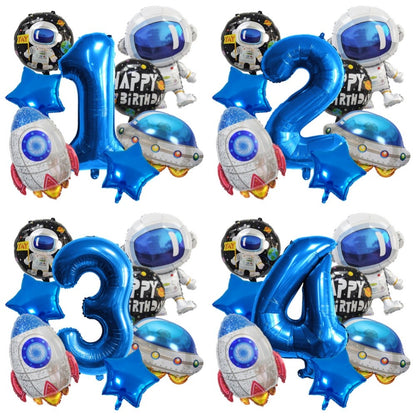 Astronaut Balloon Set Rocket Aluminum Film Balloon Children's Birthday Decoration Astronaut Decoration Supplies