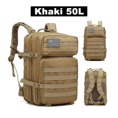 Mochilas Multifuncionais para Esportes ao Ar Livre 50L Mochila Tática Masculina de Viagem Grande Capacidade Mochilas Masculinas Impermeáveis