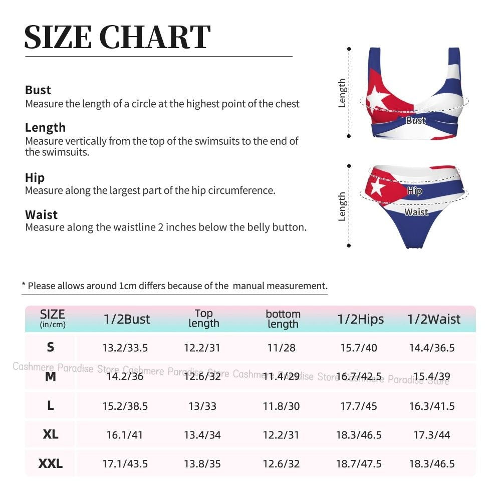 The Push-Up Cuba Flag Sexy Bikini Women Swimwear Female Swimsuit Swimming Bathing