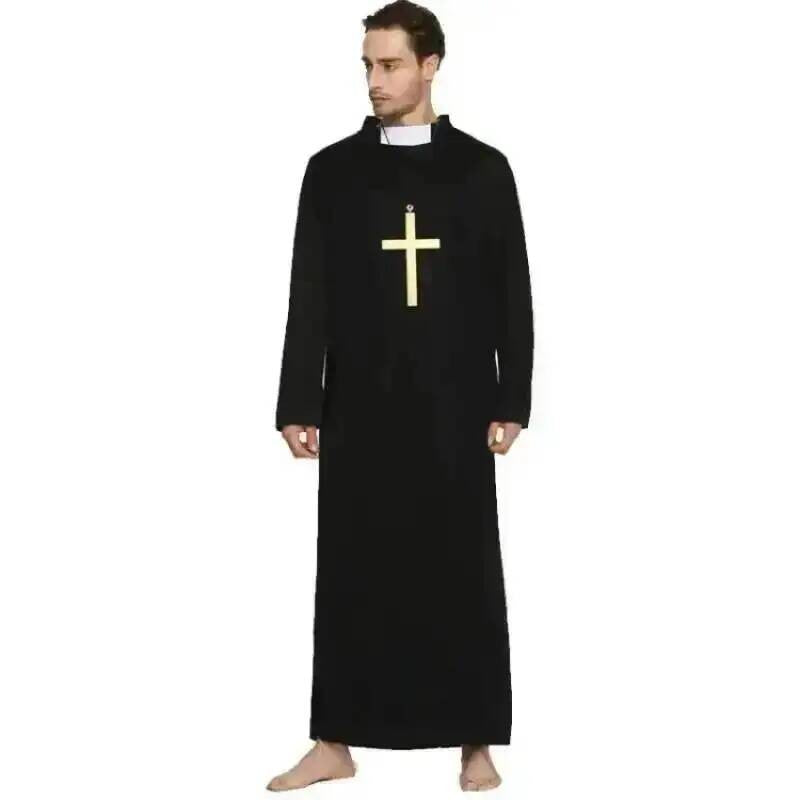 Adults Easter Purim Halloween Costume for Men Father Priest Bishop Costumes Christian Pastor Clergyman Cosplay Costumes Party