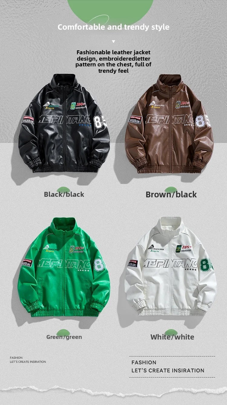 Casual Loose Men's Motorcycle Jacket Street Style Trendy Brand Spring Hot Sale Of The Season New High Street Fashion Couple's To