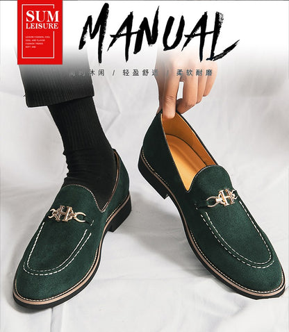 Fashion Brand Men Suede Leather Shoes Comfortable Pointed Social Shoe Male Driving Shoes Luxury Flat Loafers Men zapatos hombre